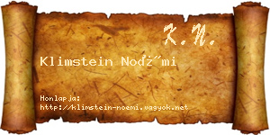 Klimstein Noémi névjegykártya